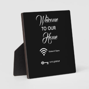 Welcome to our home wifi password elegant plaque