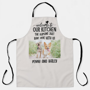 Welcome To Our Kitchen Dog & Custom Photo Apron