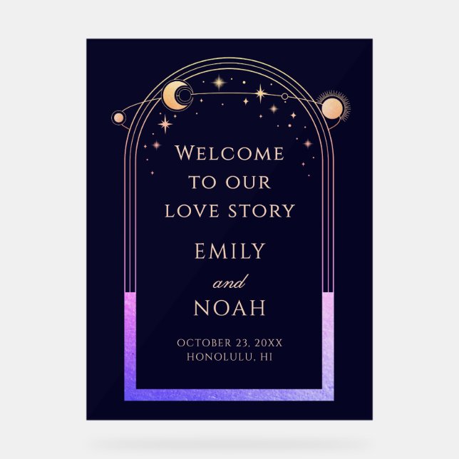 Welcome To Our Love Story Blue Celestial Wedding (Recto)