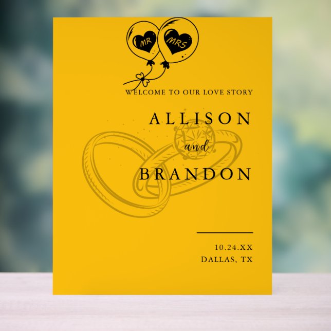 Welcome To Our Love Story Wedding Welcome Acrylic Sign (Neutral)