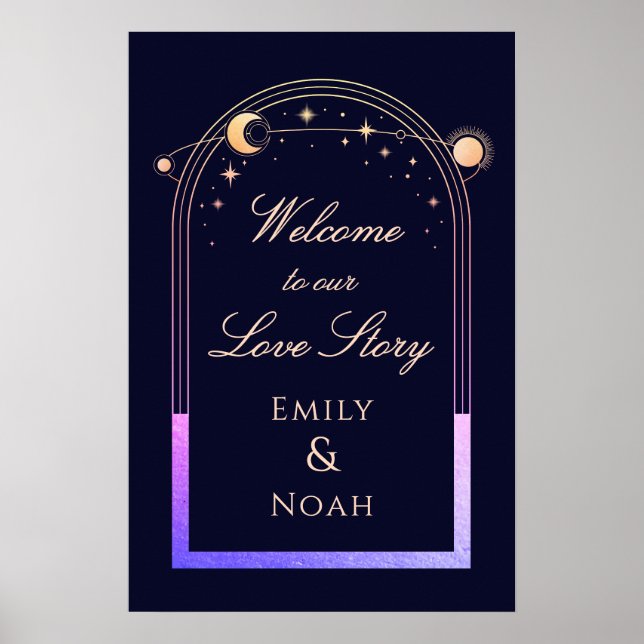 Welcome To Our Love Story Wedding Welcome Sign (Front)