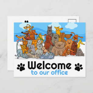 Welcome to Our Office Pet Business Postcard