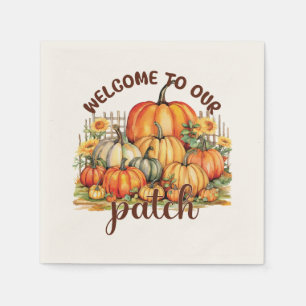 Welcome to Our Patch – Cozy Pumpkin Patch Napkin