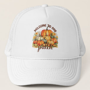 Welcome to Our Patch – Cozy Pumpkin Patch Trucker Hat