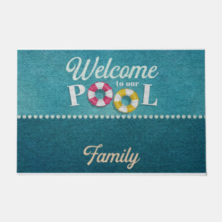 Welcome To Our Pool Mat, Funny Pool Decor Doormat