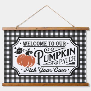 Welcome to our Pumpkin Patch   Farmhouse Hanging Tapestry