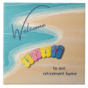 Welcome to our Retirement Home Beach Themed Tile