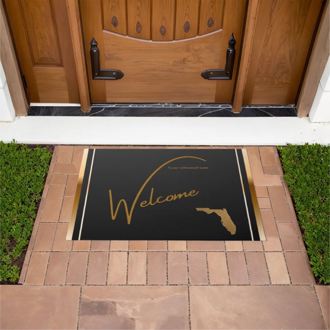 Welcome to our retirement home Florida state map  Doormat (Outdoor)
