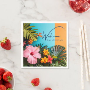 Welcome to our Retirement Home Tropical Themed Napkin