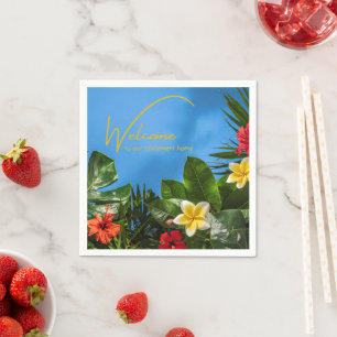 Welcome to our Retirement Home Tropical Themed Napkin