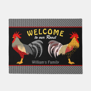 Welcome To our Roost l Family Name l Rooster Doormat