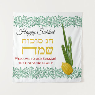 Welcome to our Sukkah Add Family Name  Tapestry