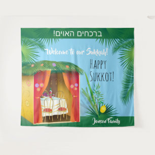 Welcome to our Sukkah! Sukkot Festival Party Tapestry