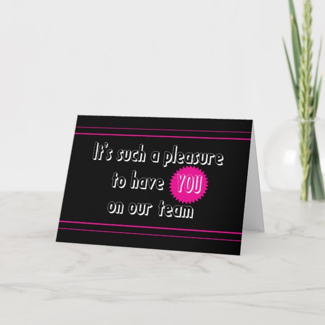 Welcome to Our Team Card (Front)