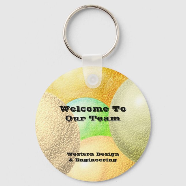 Welcome To Our Team Pastel Employee Appreciation Keychain (Front)