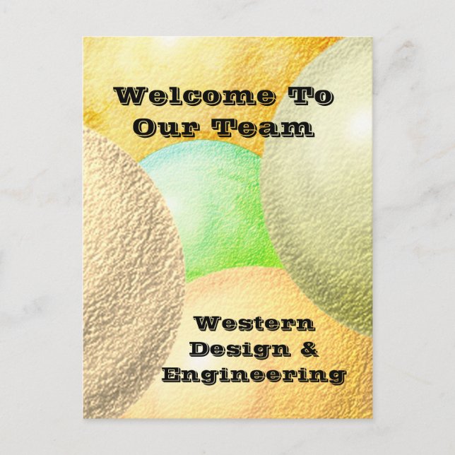 Welcome To Our Team Pastel Employee Appreciation Postcard (Front)