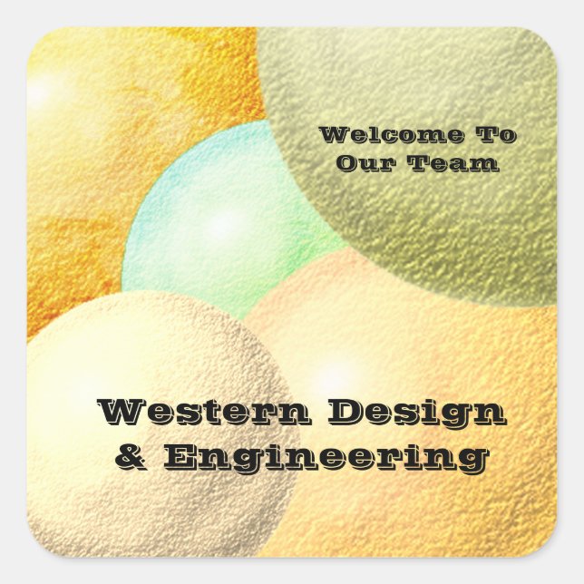 Welcome To Our Team Pastel Employee Appreciation Square Sticker (Front)