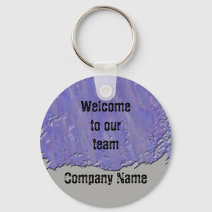 Welcome to Our Team Professional Purple Abstract Keychain