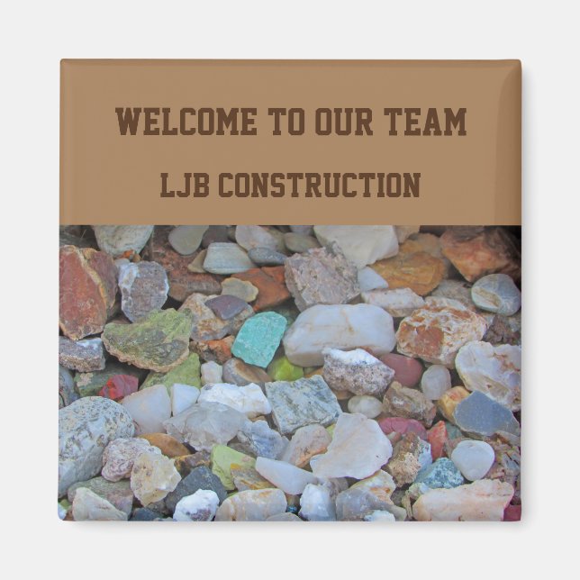 Welcome to Our Team Rock Collection Photo Employee Magnet (Front)