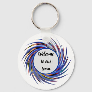 Welcome to Our Team Spiral Pattern New Employee Keychain