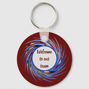 Welcome to Our Team Spiral Pattern New Employee Keychain