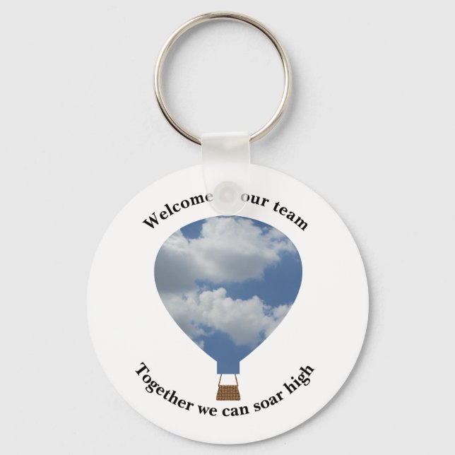 Welcome to Our Team Unique Hot Air Balloon Keychain (Front)