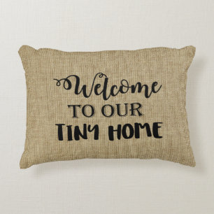 Welcome to our Tiny Home Throw Pillow