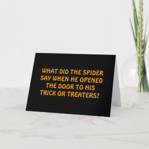 "WELCOME TO OUR WEB" SAYS THE SPIDER ON HALLOWEEN CARD