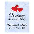 Welcome To Our Wedding 2 Red Hearts
