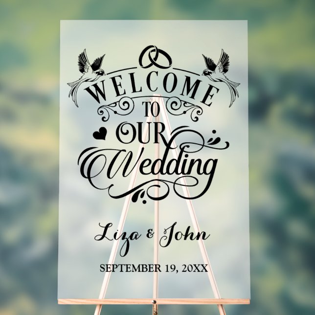 Welcome To Our Wedding Acrylic Sign (Neutral)