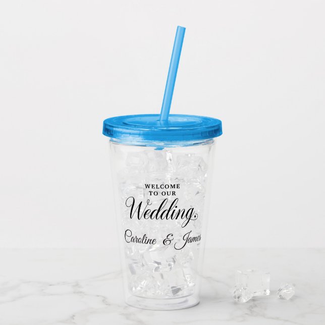 Welcome to Our Wedding  Add Name  Acrylic Tumbler (Back Ice)