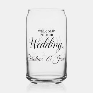 Welcome to Our Wedding  Add Name  Can Glass