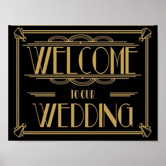 Welcome to our wedding Art Deco Print (Front)