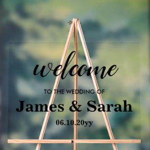 Welcome to our Wedding Black Chic Signage Entrance Acrylic Sign