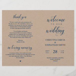 Welcome to our Wedding Ceremony, Foldable Program