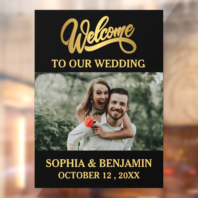Welcome To Our Wedding Custom Photo Window Cling (Sheet 2)