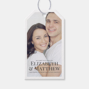 Welcome To Our Wedding   Modern and Simple Photo Gift Tags