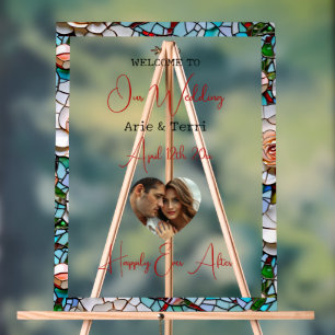 Welcome to Our Wedding   Mosaic Tile and Glass Acrylic Sign