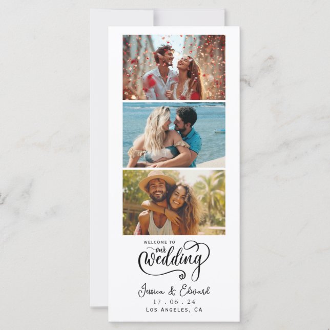 Welcome to Our Wedding Photo Collage Minimal Chic (Front)
