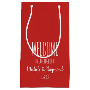 Welcome to Our Wedding RED Gift Bags SMALL