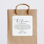 Welcome to our Wedding Welcome Bag Label Sticker<br><div class="desc">Elegant and Modern Welcome to our Wedding Label for Wedding Welcome Bag. Design features a minimalist style text layout. To make advanced changes,  please select "Click to customize further" option under Personalize this template.</div>