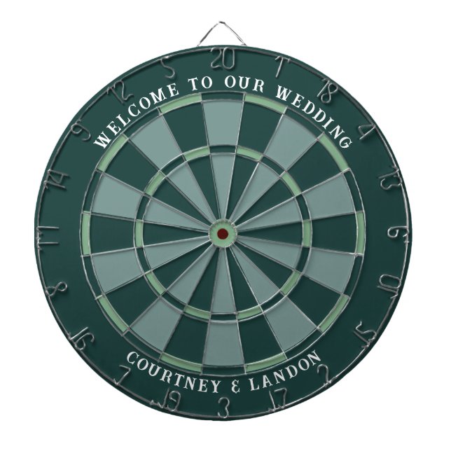 Welcome to Our Wedding Welcome Sign Emerald Dartboard (Front)