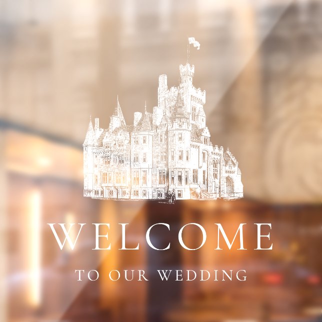 Welcome to Our Wedding White Venue Illustration Window Cling (Sheet 2)