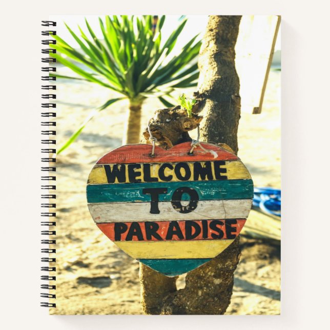 Welcome to paradise Beach Ocean Notebook (Front)
