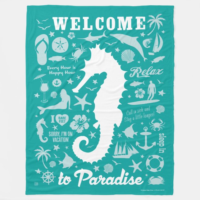 Welcome to Paradise Fleece Blanket (Front)