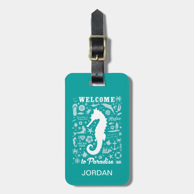 Welcome to Paradise Luggage Tag (Front Vertical)