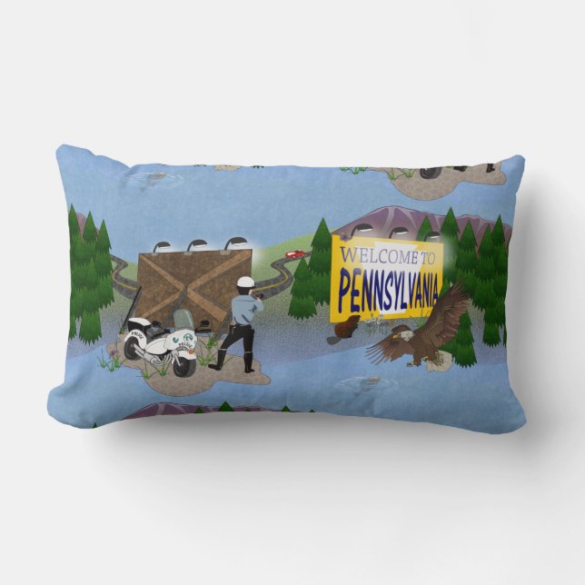 Welcome to Pennsylvania Lumbar Pillow (Front)