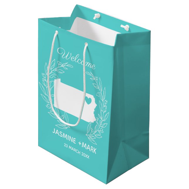 Welcome to Pennsylvania wedding favors custom Medium Gift Bag (Front Angled)