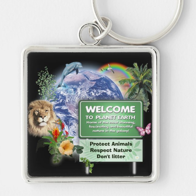 Welcome to Planet Earth Keychain (Front)