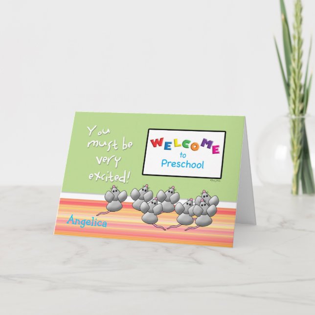 Welcome to Preschool from Teacher Mice SMART Board Card (Front)